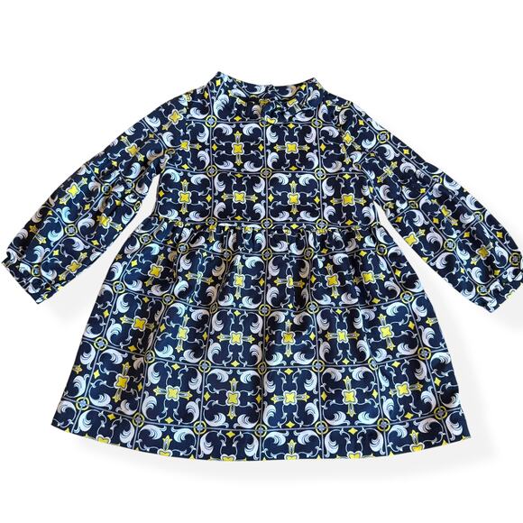 Janie and Jack Medallion Scarf Print Dress Girls 3 - Picture 1 of 12